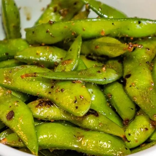 Grilled Garlic Edamame.